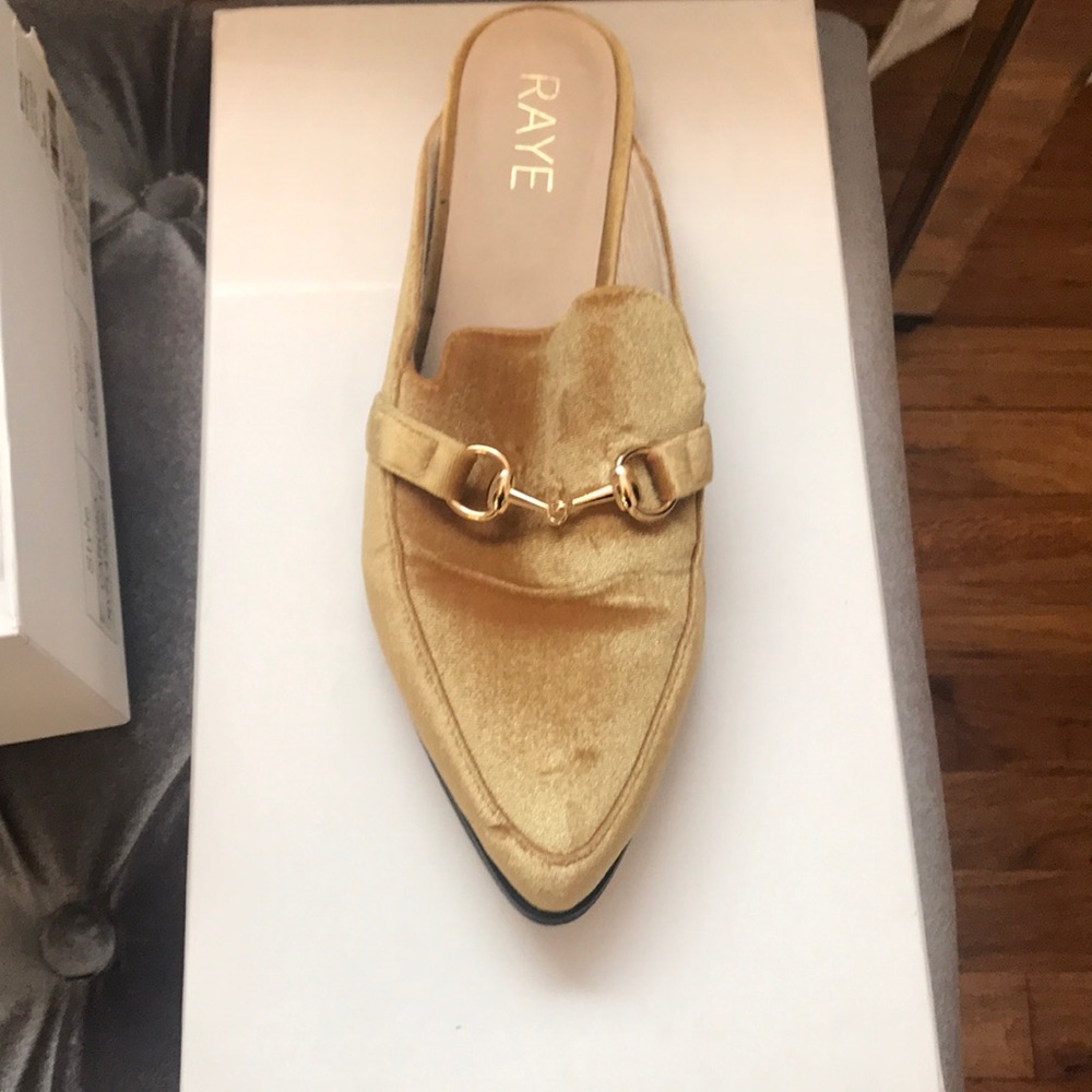 Gorgeous gold Raye mules